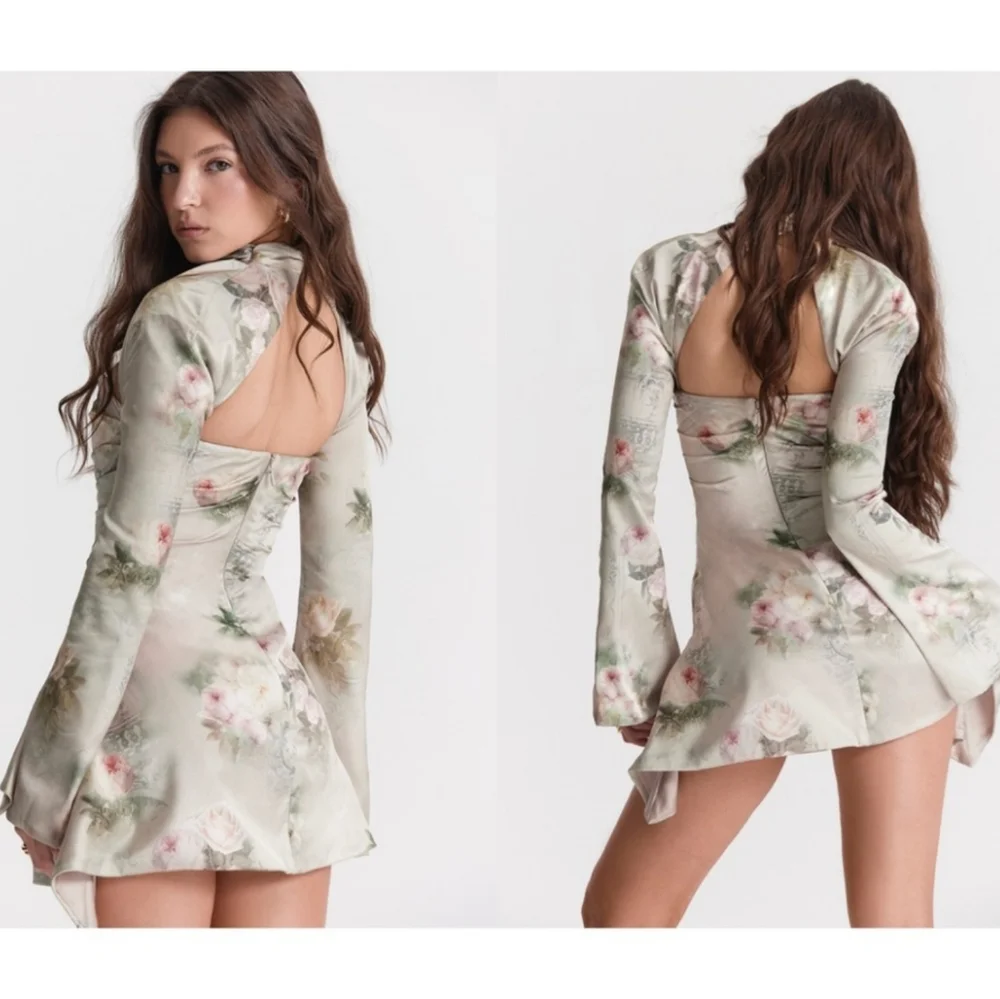 House Of CB 'Toira' Mini Dress In Vintage Cream - Picture 2 of 12